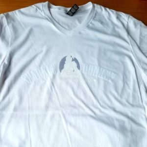 Sparkle Donkey Men's White V-Neck T-Shirt {White}